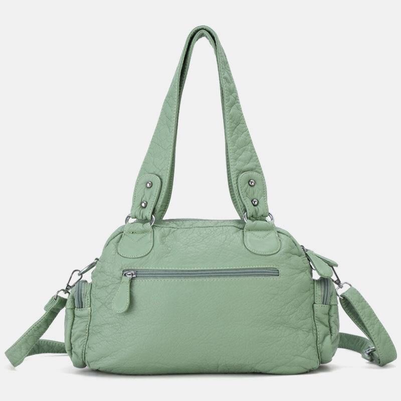 Angel Kiss Kvinner Pu-Skinn Multi-Bære Ensfarget Mote Uformell Skulderveske Crossbody Bag Håndveske