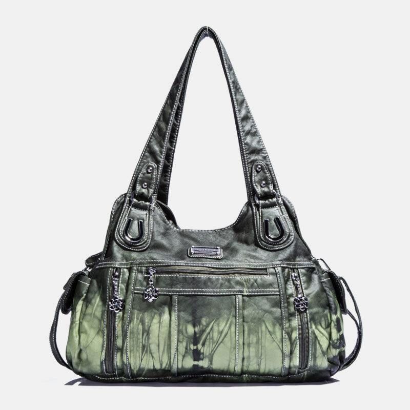 Angel Kiss Kvinner Pu-Skinn Multi-Bære Solid Color Crossbody Bag Skulderveske Tote Håndveske