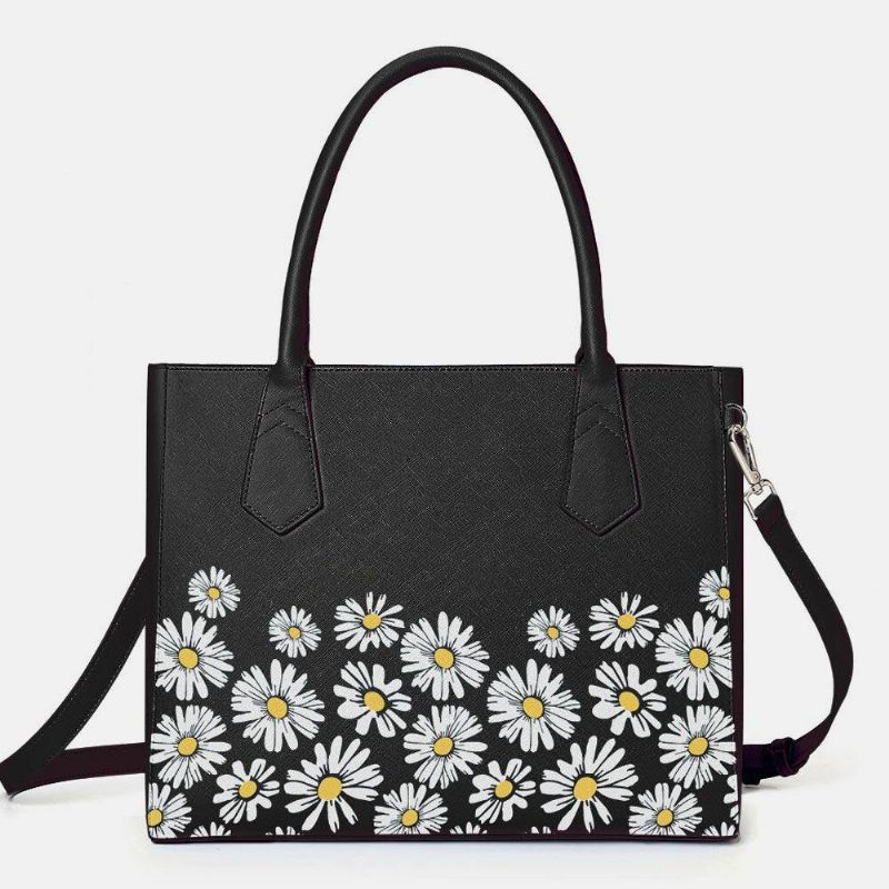 Dame Pu Leather Daisy Multifunksjon Multi-Lomme 13.3 Tommer Bærbar Nøkkel Håndveske Skulderveske