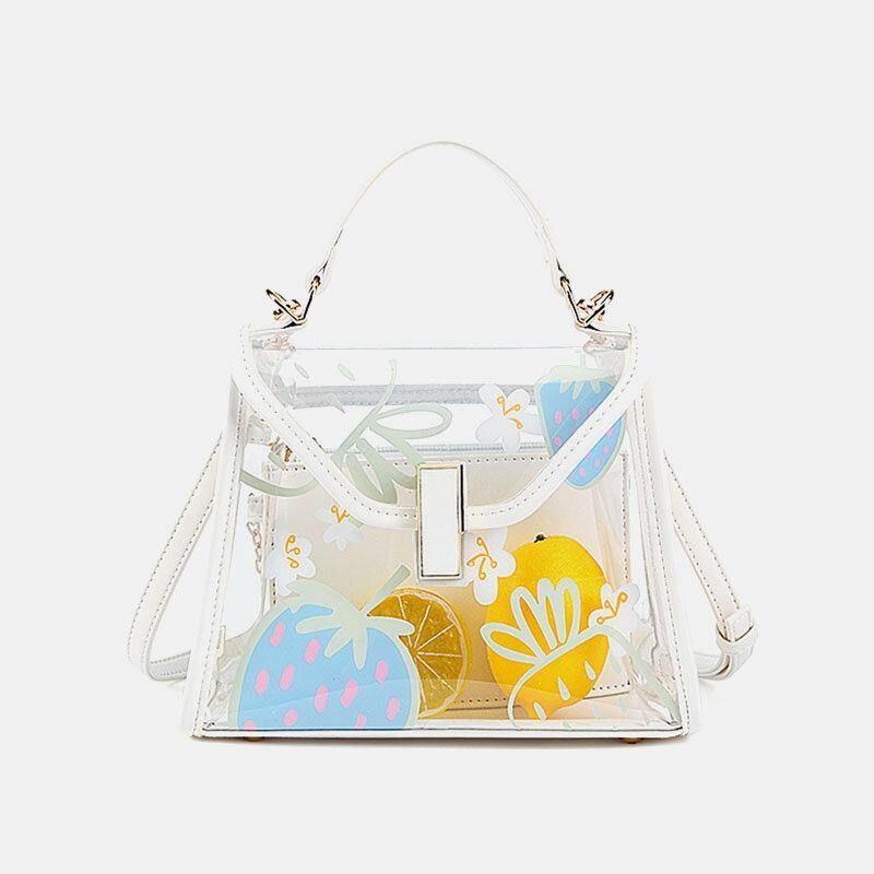 Dame Twist Lock 2 Stk Frukt Transparent Crossbody Bag Håndveske