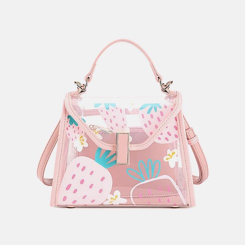 Dame Twist Lock 2 Stk Frukt Transparent Crossbody Bag Håndveske