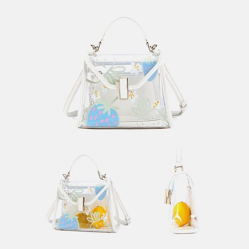 Dame Twist Lock 2 Stk Frukt Transparent Crossbody Bag Håndveske