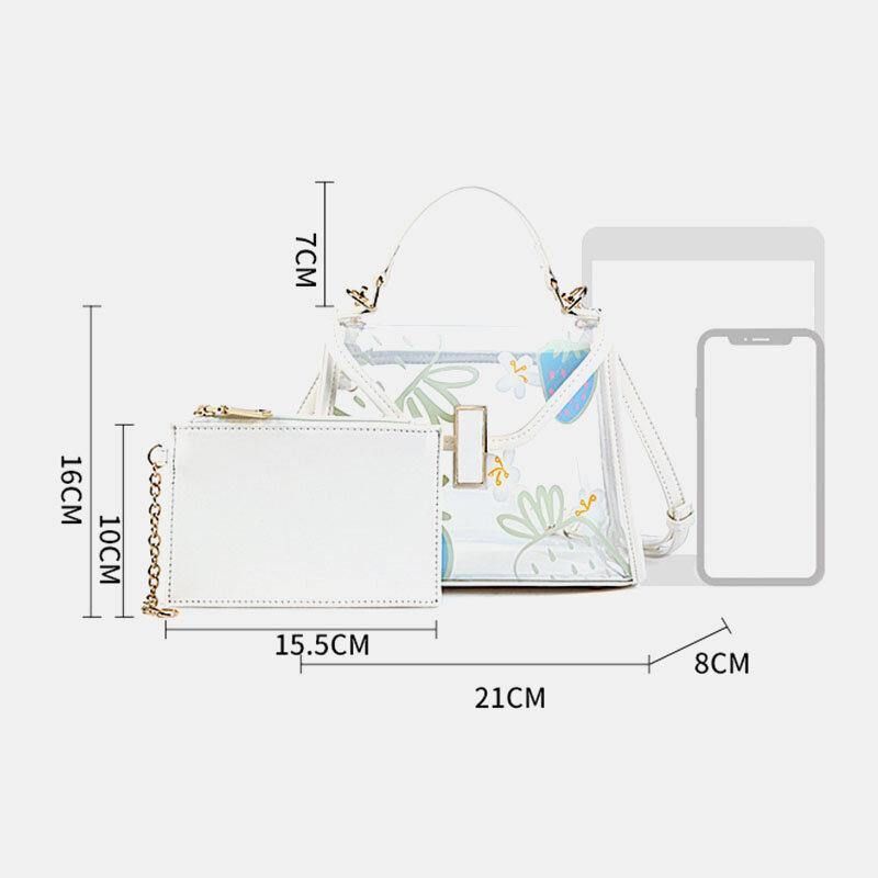 Dame Twist Lock 2 Stk Frukt Transparent Crossbody Bag Håndveske