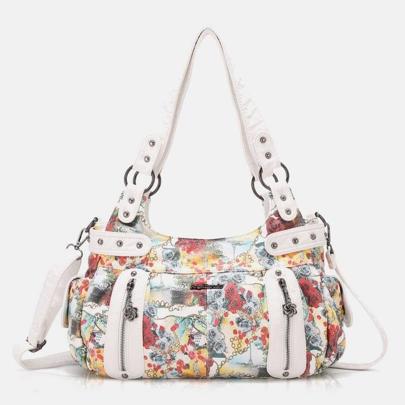 Kvinner Floral Vanntett Flerfarget Trykk Håndveske Crossbody Bag Skulderveske