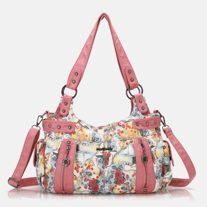 Kvinner Floral Vanntett Flerfarget Trykk Håndveske Crossbody Bag Skulderveske