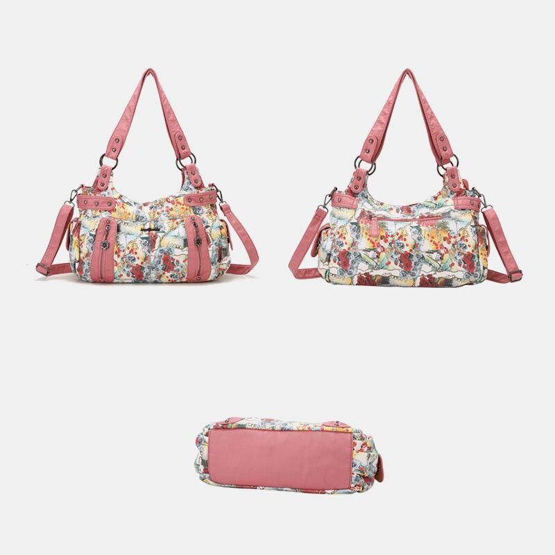 Kvinner Floral Vanntett Flerfarget Trykk Håndveske Crossbody Bag Skulderveske