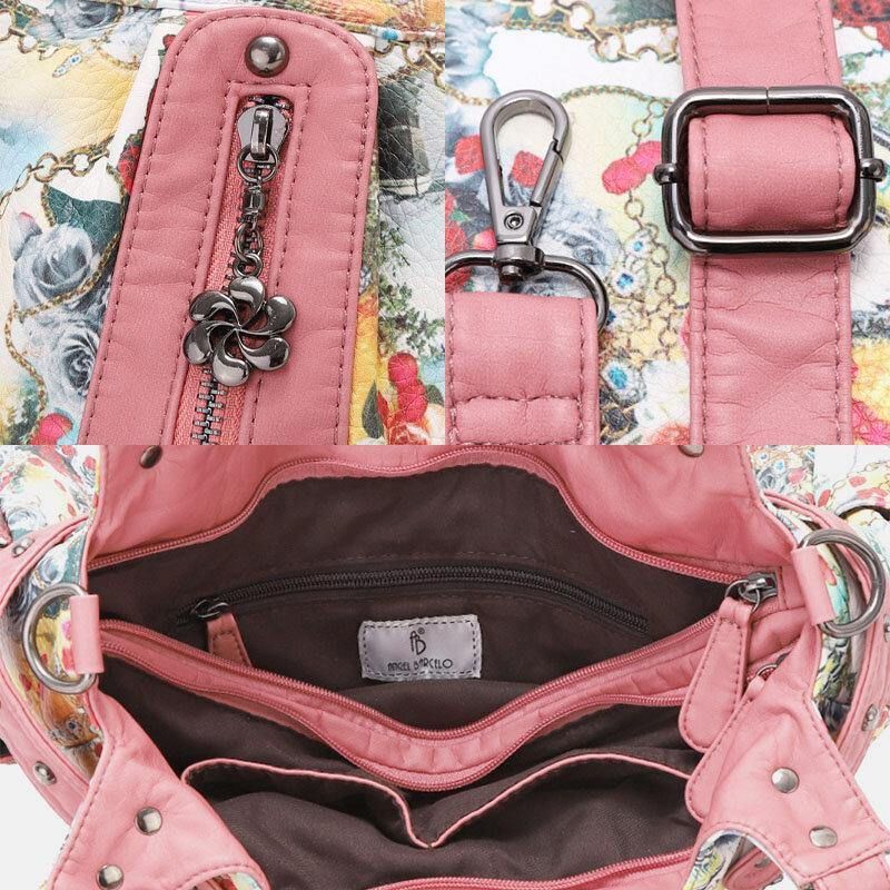 Kvinner Floral Vanntett Flerfarget Trykk Håndveske Crossbody Bag Skulderveske