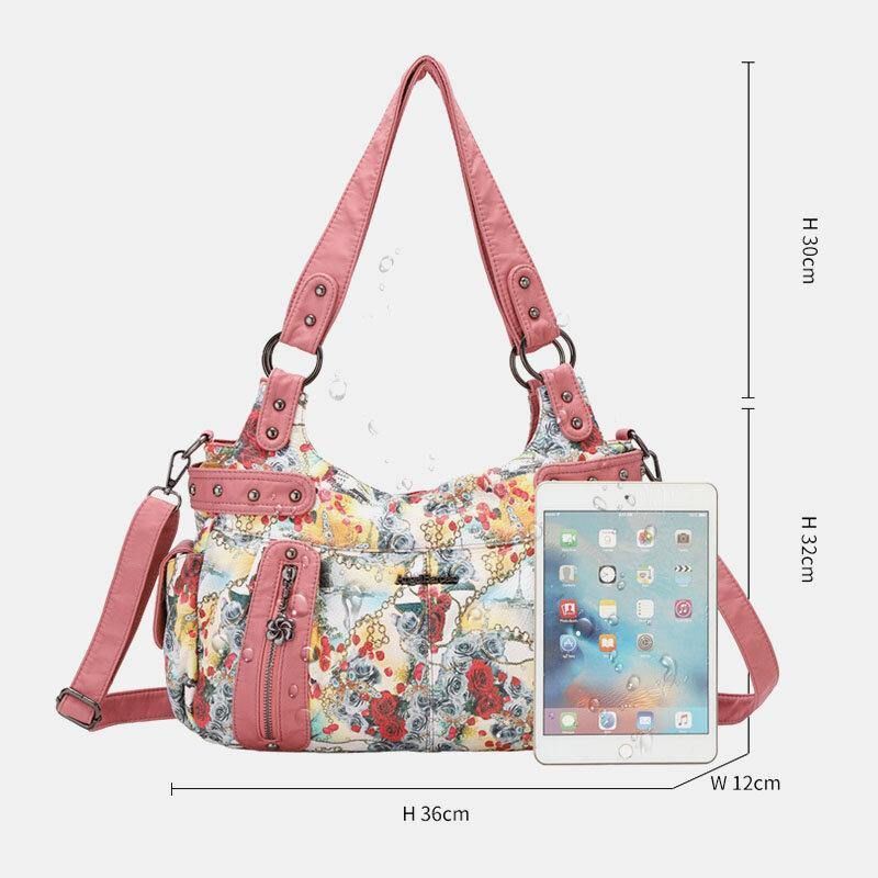 Kvinner Floral Vanntett Flerfarget Trykk Håndveske Crossbody Bag Skulderveske