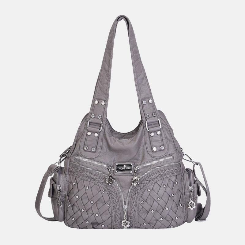 Kvinner Multi-Pocket Vanntett Vevd Maskinvare Crossbody Bag Skulderveske Handbag Tote