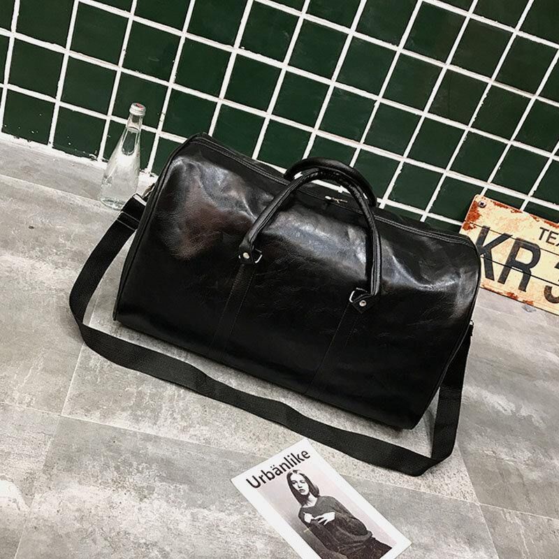 Kvinner Og Menn Skinn Retro Håndveske Med Stor Kapasitet Business Bagasjeveske Skulderveske Crossbody Bag