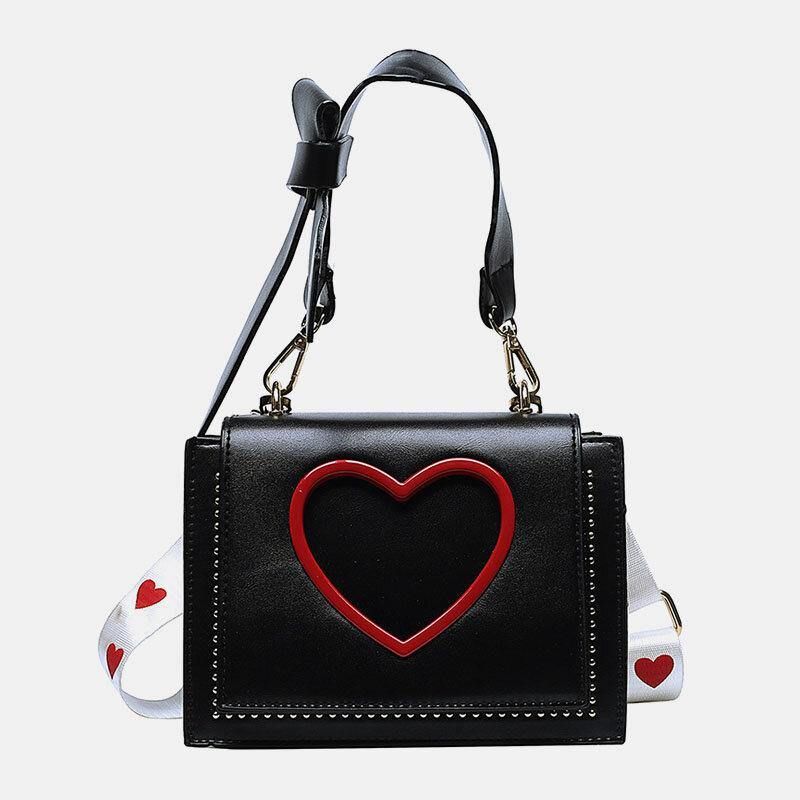 Kvinner Valentinsdag Hollow Out Love Brodert Crossbody Bag Skulderveske Håndveske