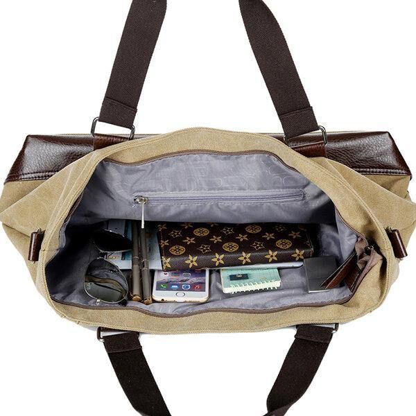 Menn Canvas Casual Skulder Sling Bag Håndveske Reiseveske