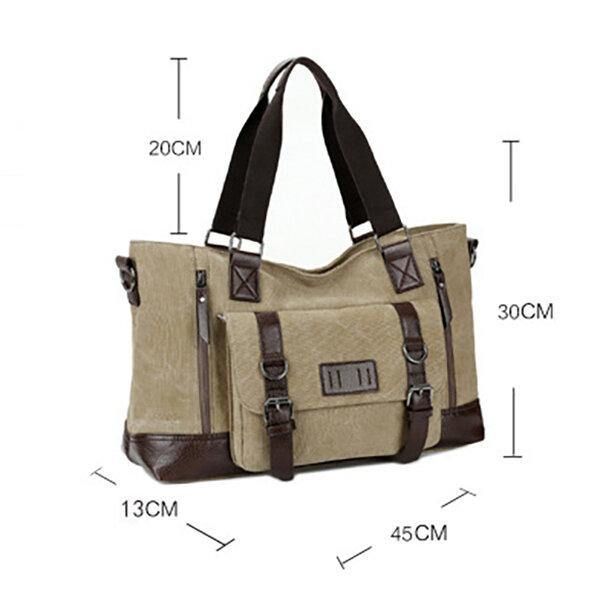 Menn Canvas Casual Skulder Sling Bag Håndveske Reiseveske