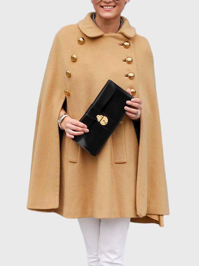 Lapel Loosen Raglan Sleeve Plain Long Overcoat