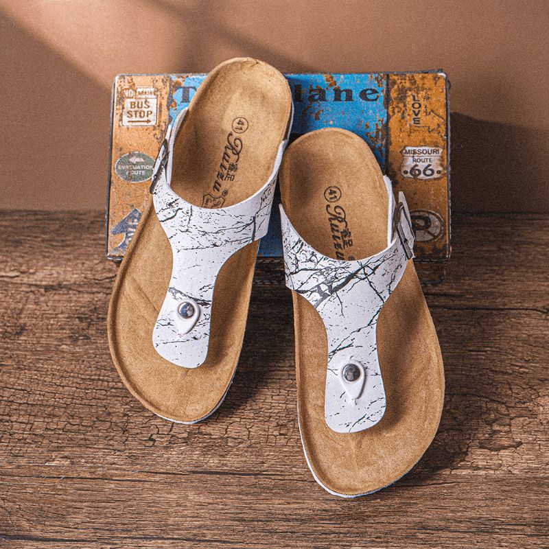 Menn Pustende Clip Toe Non Slip Beach Flip Flops Casual Tøfler