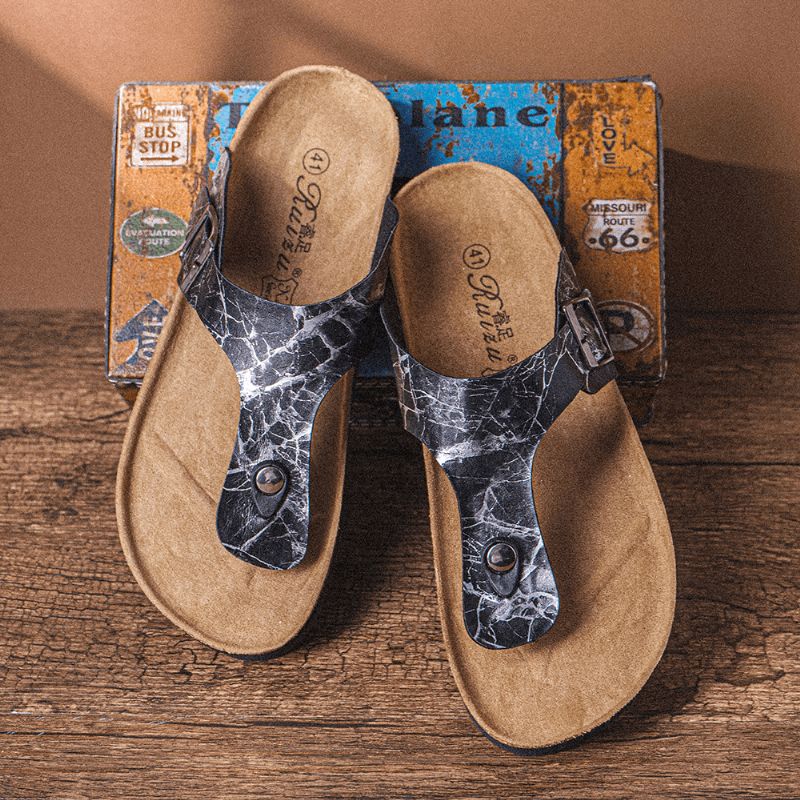 Menn Pustende Clip Toe Non Slip Beach Flip Flops Casual Tøfler