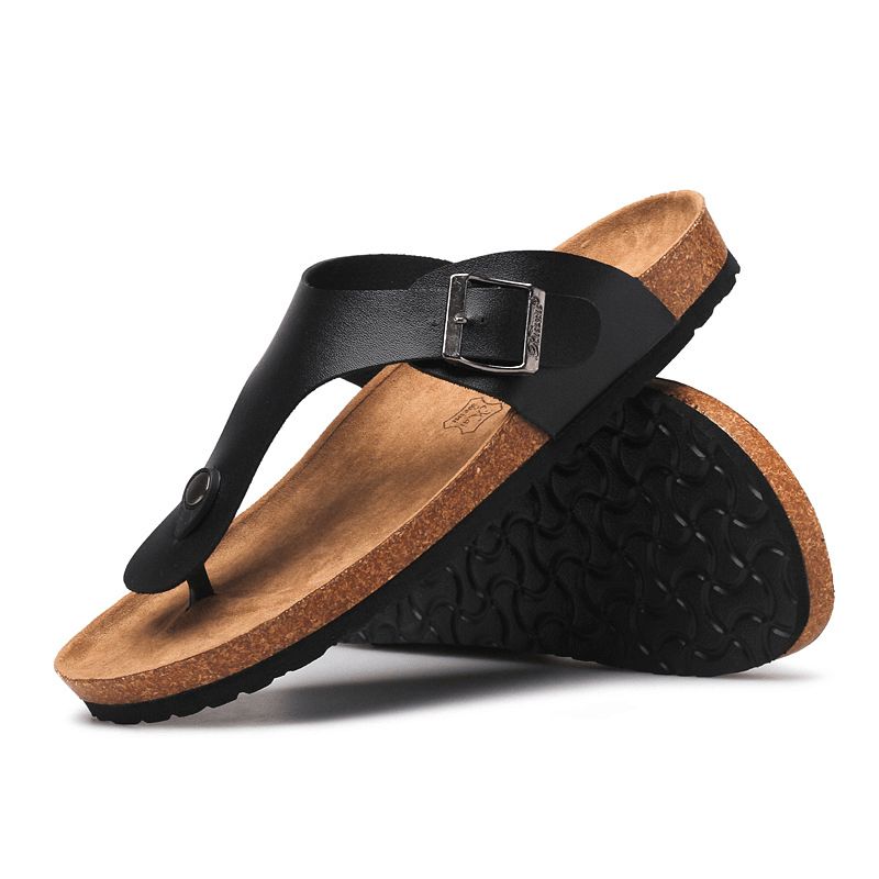 Menn Pustende Sklisikker Korkbunn Beach Flip Flops Casual Tøfler