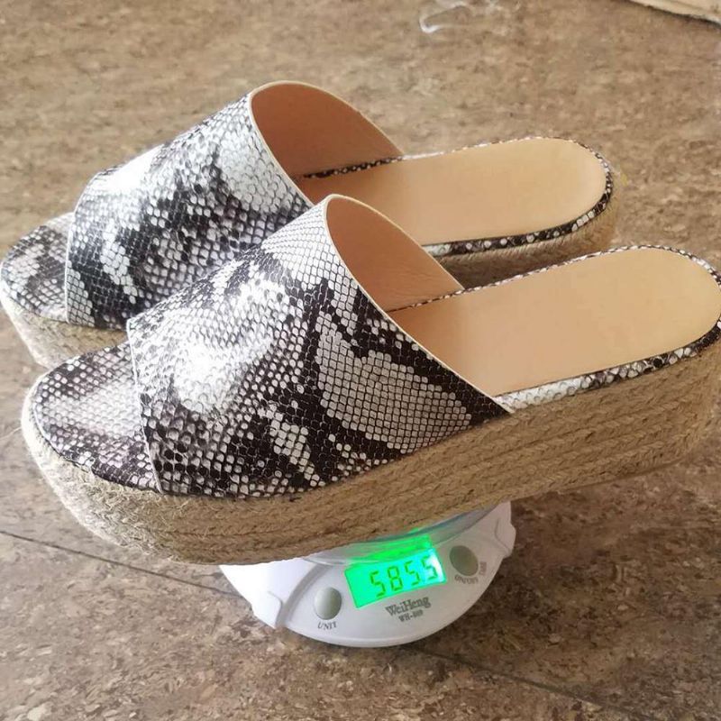 Serpentine Myk Komfortabel Rund Toe Wedge Comfy Tøfler