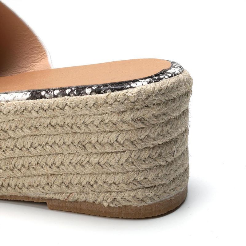 Serpentine Myk Komfortabel Rund Toe Wedge Comfy Tøfler