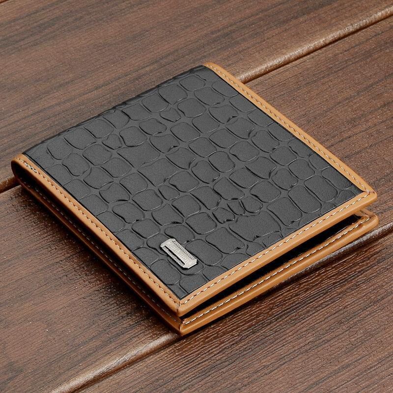 Menn Faux Leather Business Casual Bifold Multi-Slot Kortholder Lommebok