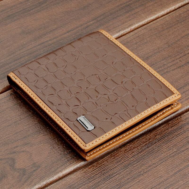 Menn Faux Leather Business Casual Bifold Multi-Slot Kortholder Lommebok