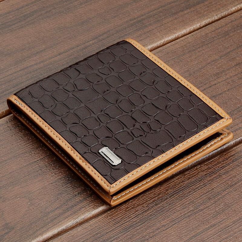 Menn Faux Leather Business Casual Bifold Multi-Slot Kortholder Lommebok