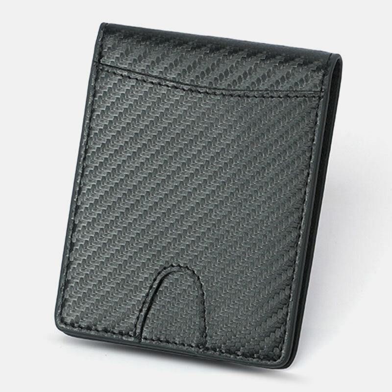 Menn Multifunction Business Rfid Carbon Fiber Us Dollar Clip Card Trade Short Multi-Card Slots Lommebok