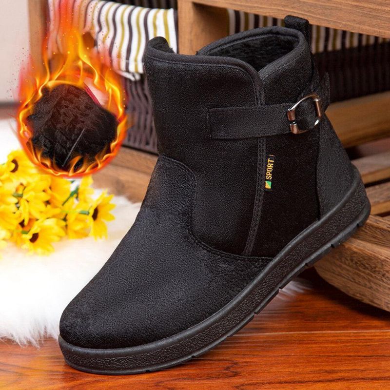 Dame Comfy Varmt Fôr Spenne Slip On Snow Boots