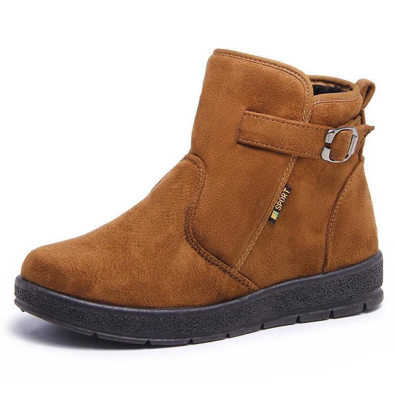 Dame Comfy Varmt Fôr Spenne Slip On Snow Boots