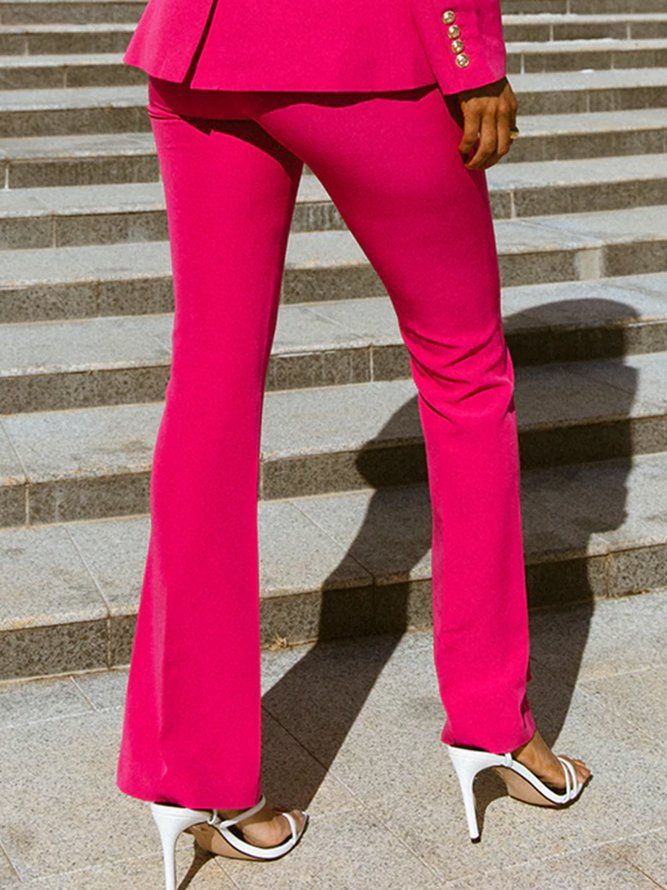 Daily Rose Red Regular Fit Elegant Fashion Long Pants