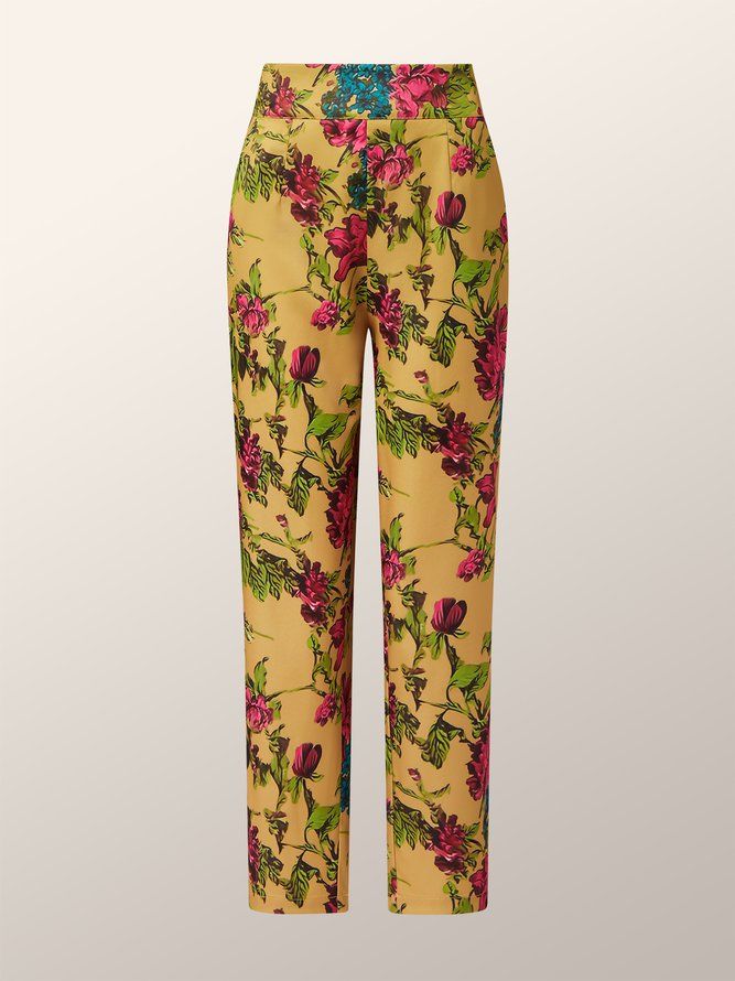 Elegante Floral Mote Slim Taper Daily Pants