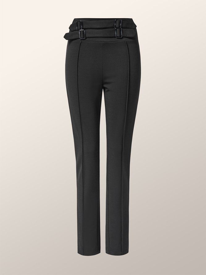 Mid Waist Daily Work Skinny Pants Velg En Større Størrelse Enn Vanlig