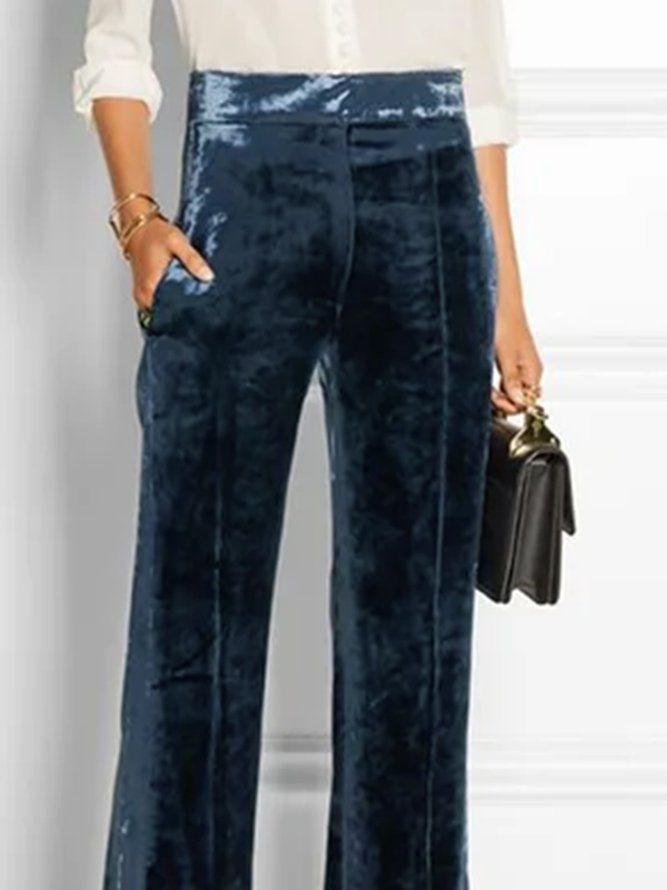 Vintage Basics Simple Velvet Casual Pants