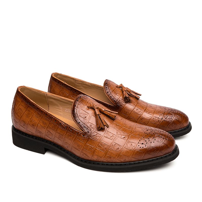 Menn Brogue Dusk Dekor Mikrofiber Skinn Slip On Party Formelle Sko