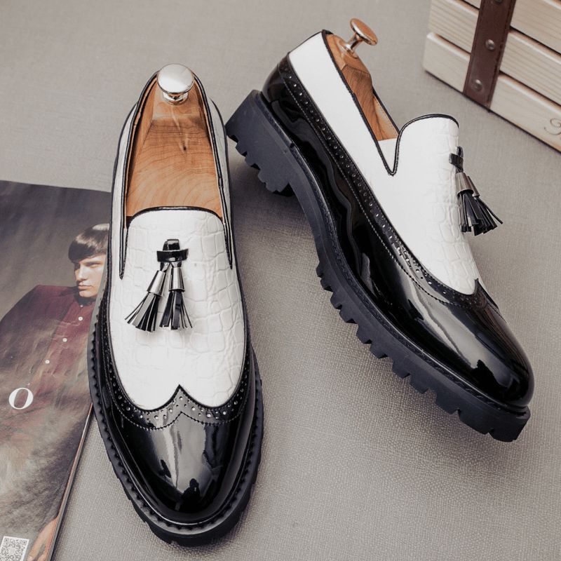 Menn Genuine Leather Spicing Brogue Business Formal Oxfords