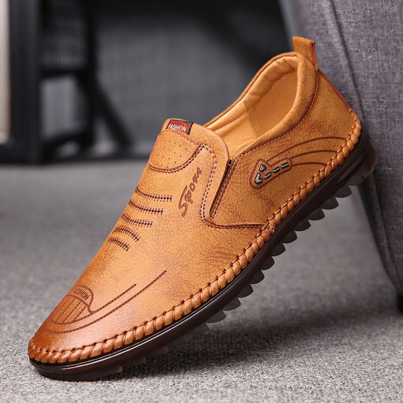 Menn Mikrofiber Skinn Sklisikker Myk Såle Casual Business Loafers