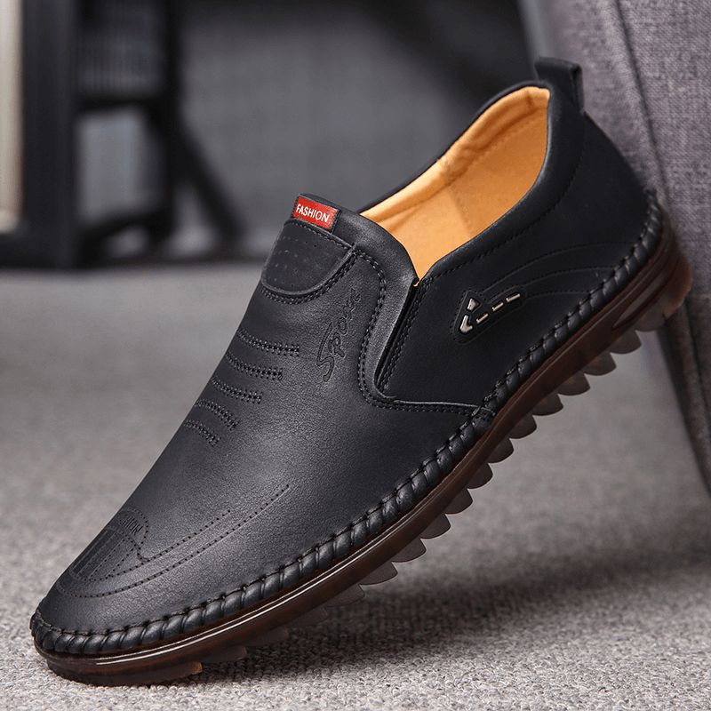 Menn Mikrofiber Skinn Sklisikker Myk Såle Casual Business Loafers