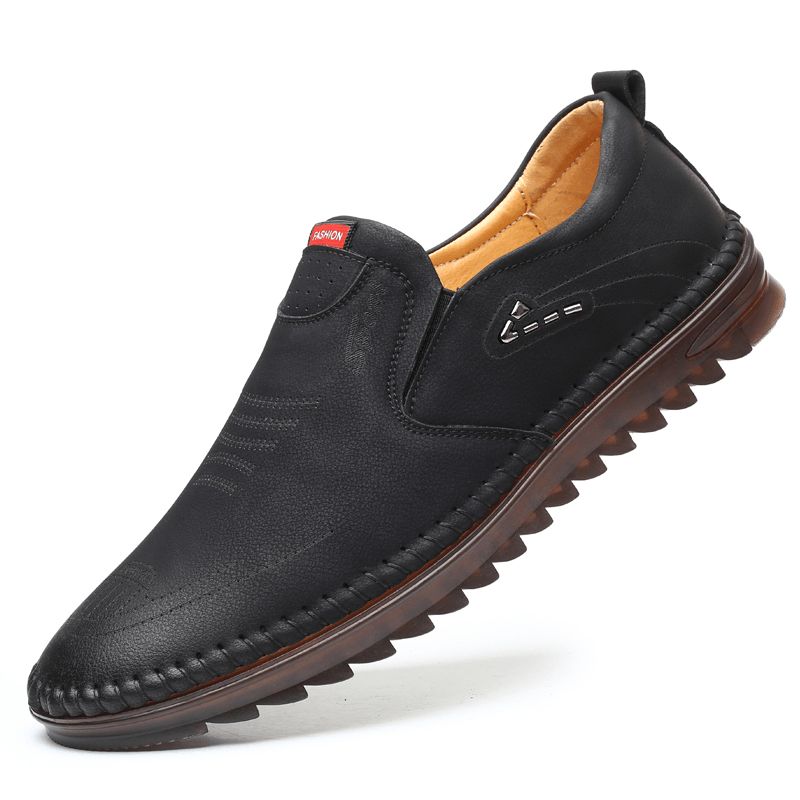 Menn Mikrofiber Skinn Sklisikker Myk Såle Casual Business Loafers