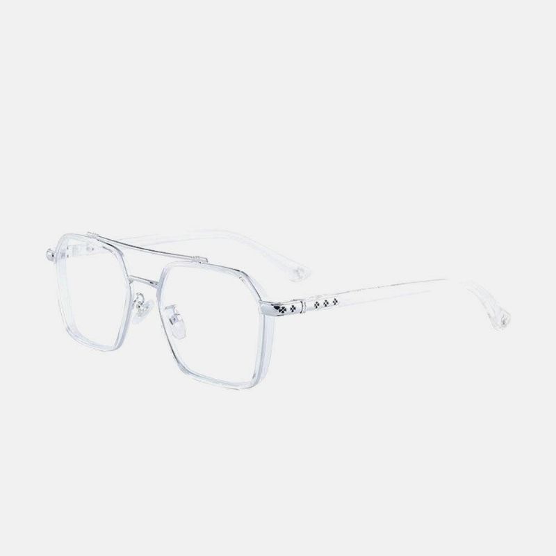 Unisex Large Full Frame Double Bridge Anti-Blue Light Anti-Uv Vintage Solbriller