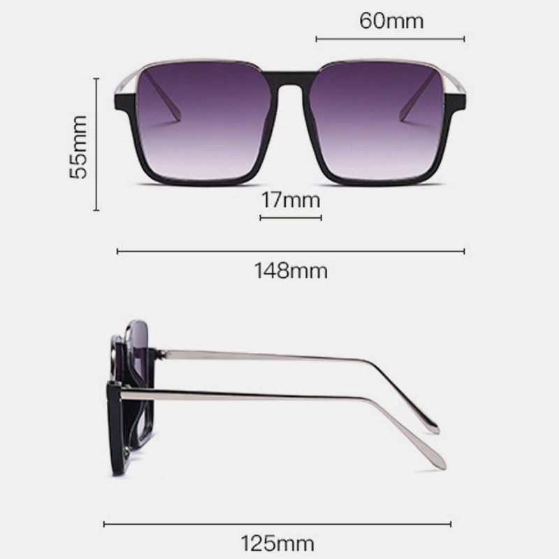 Unisex Square Frame Half Frame Anti-Blue Light Anti-Uv Solbriller