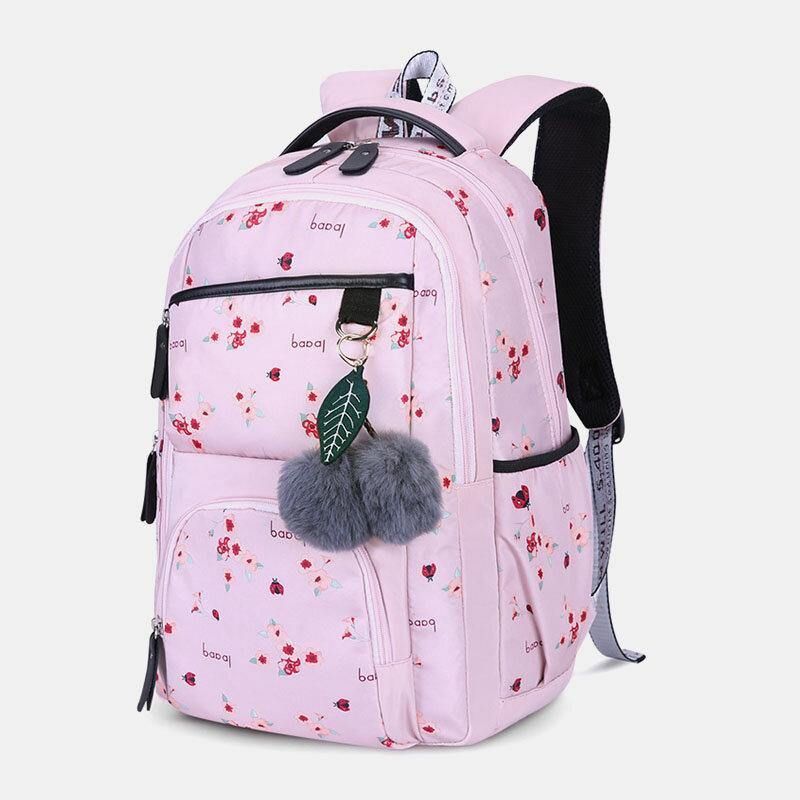 Dame Fluffy Ball Print Anti-Tyveri Multifunksjon Laptop Bag Ryggsekk