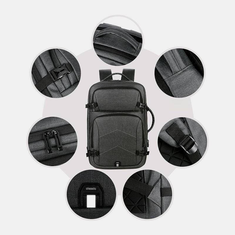 Menn Stor Kapasitet Vanntett Usb Lading 16 Tommers Laptop Bag Business Outdoor Handbag Ryggsekk