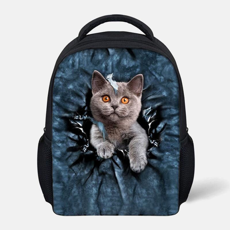 Unisex Animal Creative 3D Tegneserie Søt Katt Uformell Utendørs Liten Ryggsekk Skolesekk