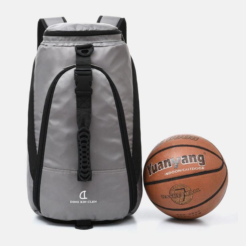 Unisex Nylon Vanntett Slitemotstand Utendørs Brie Stor Kapasitet Basketball Oppbevaringsveske Reiseveske Gym Bag Ryggsekk