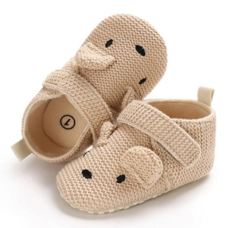 Baby Girl'S Soft Cotton Knitted First Walkers