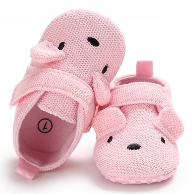 Baby Girl'S Soft Cotton Knitted First Walkers