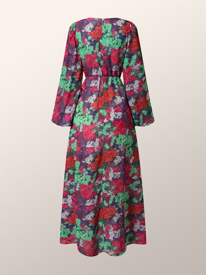 Vacaton Langermet Regular Fit Floral Maxi Dress