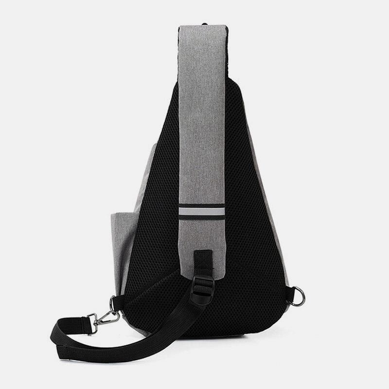 Unisex Nylon Lett Vekt Kontrastfarge Uformell Utendørs Reiser Multi-Bære Skulderveske Crossbody Bag Brystveske