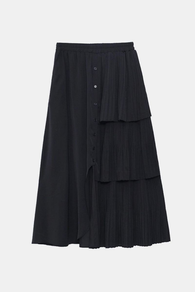 Asymmetrisk Button Down Layered Maxi-Skjørt