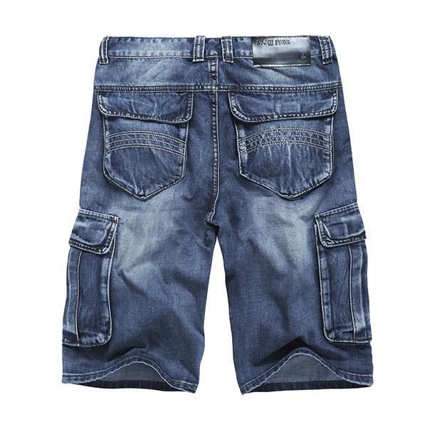 Sommer Menns Store Lommer Jeans Loose Street Skateboard Denim Shorts